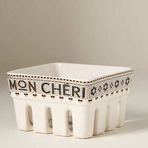 NEW NWT Anthropologie The Bistro Tile Stoneware Berry Basket